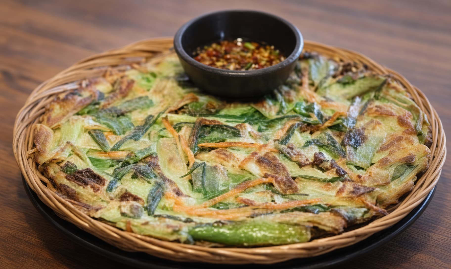 Daepa-jeon (Lauchpfannkuchen) at Hyehwa Dodam